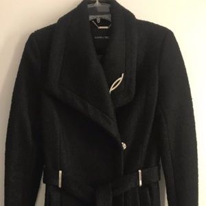 Ivanka Trump Envelope Collar Wool Blend Wrap Coat